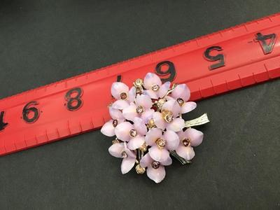 Large Vintage Lavender Rhinestone Brooch