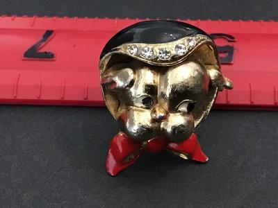Rare Adolph Katz For Coro Mrs Dog Highly Collectable red Black Enamel Bow