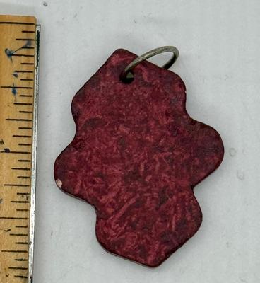 Vintage Wood Pendant with scrollwork pattern