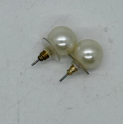 Large Faux Pearl Stud Earrings
