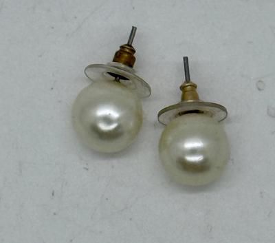 Large Faux Pearl Stud Earrings
