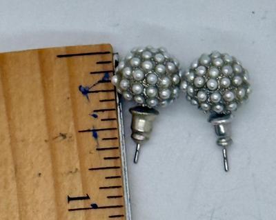 Vintage Beaded Stud Earrings pierced