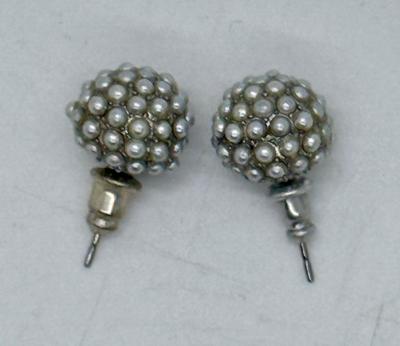 Vintage Beaded Stud Earrings pierced