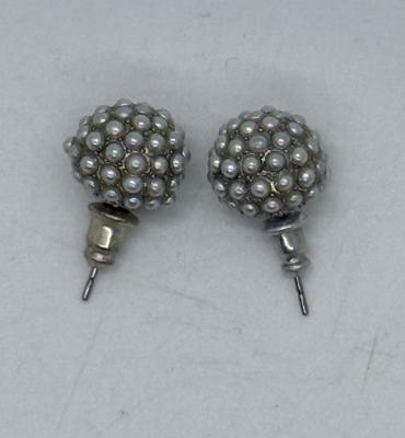 Vintage Beaded Stud Earrings pierced