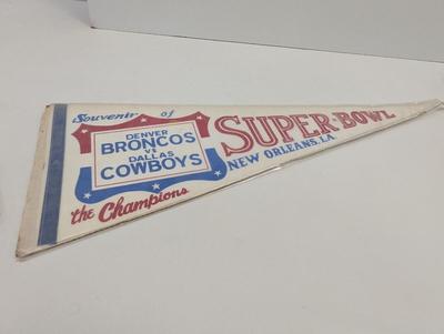 Vintage Broncos Vs Cowboys Super Bowl New Orleans NFL Pennant Flag 1978
