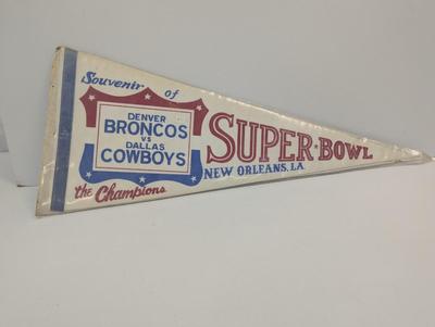 Vintage Broncos Vs Cowboys Super Bowl New Orleans NFL Pennant Flag 1978