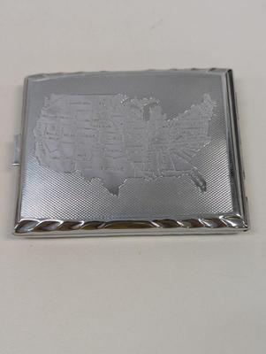 Vintage Germany Cigarette Case With Map Of Germany & USA
