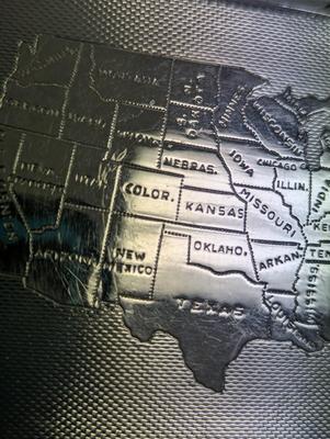 Vintage Germany Cigarette Case With Map Of Germany & USA