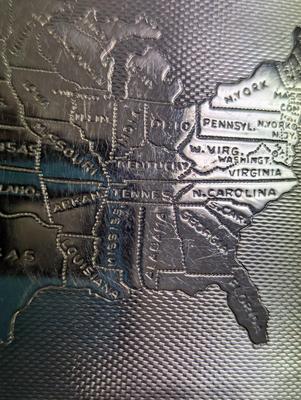 Vintage Germany Cigarette Case With Map Of Germany & USA