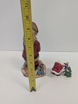 1995Jeffrey Lee Cunningham Signed Resin Santa Sculpture Statue