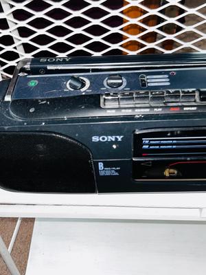 THROWBACK SONY CFS-W303 RADIO, METAL STAND AND CASSETTE TAPES