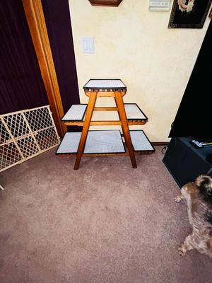 WOODEN PLANT STAND WITH CUSTOM MADE DRAIN RACKS