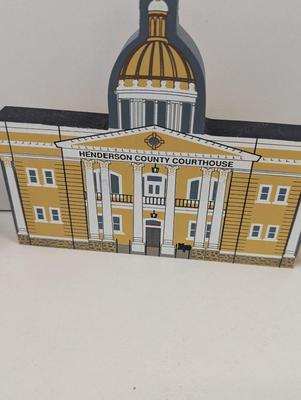 Hendersonville Depot - County Courthouse = Thomas Wolfe Angel North Carolina Cats Meow Wooden Displays