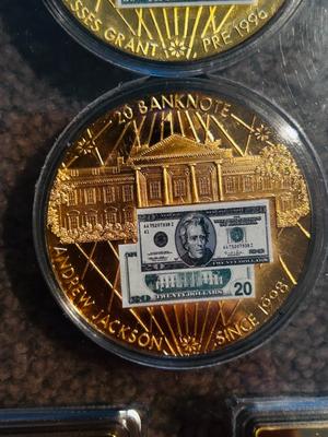 GOLD PLATED DREAM REPLICA COLLECTION OF PRESIDENTIAL BARS & COINS