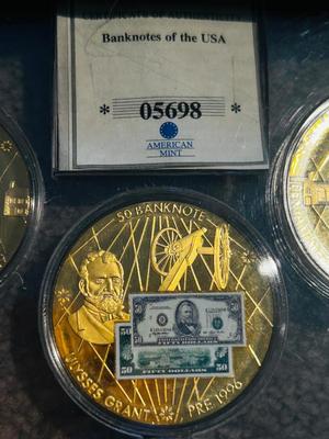 GOLD PLATED DREAM REPLICA COLLECTION OF PRESIDENTIAL BARS & COINS