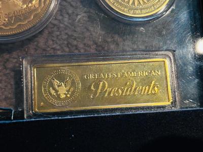GOLD PLATED DREAM REPLICA COLLECTION OF PRESIDENTIAL BARS & COINS