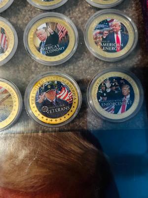 DONALD TRUMP UNITED STATES GOLD TONE COLORIZED COIN COLLECTION
