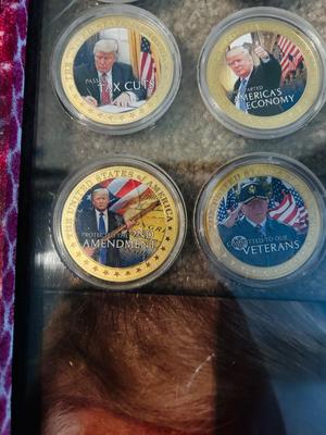 DONALD TRUMP UNITED STATES GOLD TONE COLORIZED COIN COLLECTION