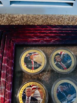 DONALD TRUMP UNITED STATES GOLD TONE COLORIZED COIN COLLECTION
