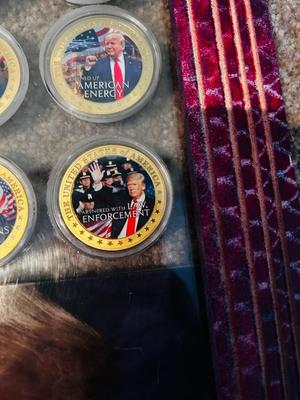 DONALD TRUMP UNITED STATES GOLD TONE COLORIZED COIN COLLECTION