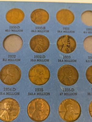 65 Coins - Lincoln Head Cent Collection 1909 To 1940 Number One Book Choice 1