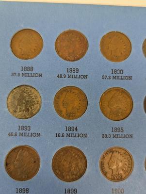 45 Coins - Indian Head Cent Including Flying Eagle Cents 1857 to 1909