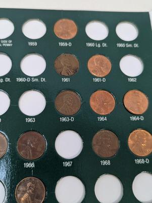 60 Coins - Lincoln Cents 1959 - 1994 Collection Book