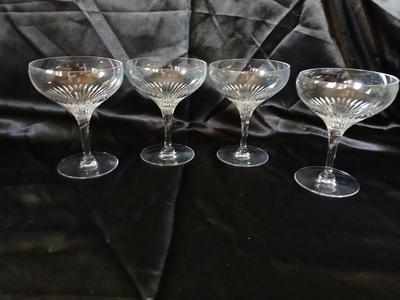 Set of 4 Tiffin-Franciscan Oaklawn Crystal Champagne Coupes