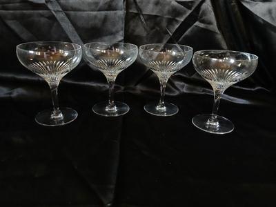 Set of 4 Tiffin-Franciscan Oaklawn Crystal Champagne Coupes