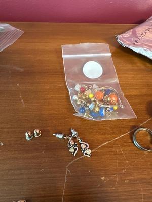 Miscellaneous jewelry lot, gift bags and silver polisher