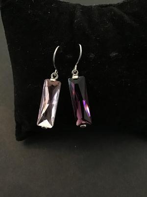 Cute pink & purple Crystal earrings