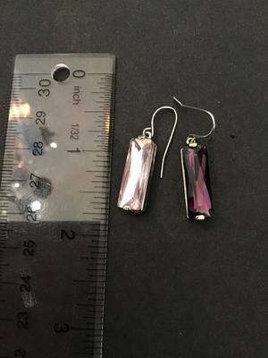 Cute pink & purple Crystal earrings