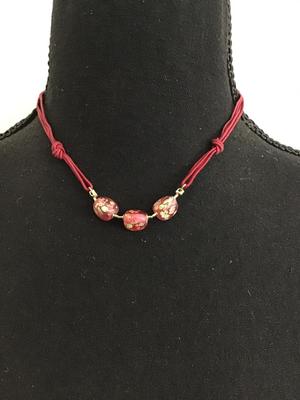 Vintage art glass beaded choker