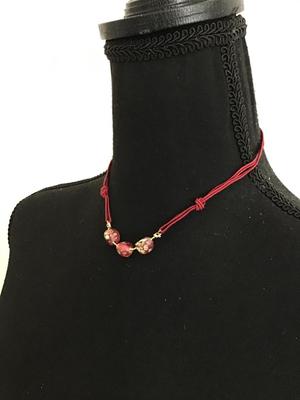 Vintage art glass beaded choker