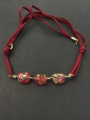 Vintage art glass beaded choker