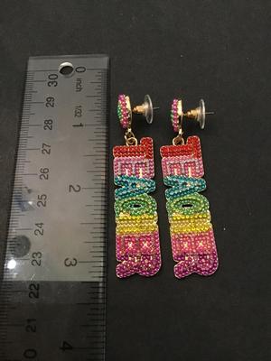 Colorful teacher earrings