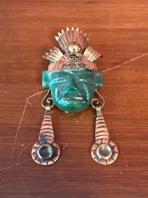 Mayan jade brooch