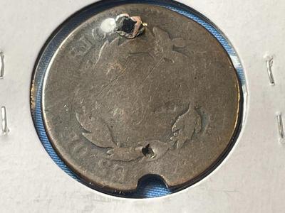 COUNTERSTAMPED/HOLED CIRCULATED CONDITION U.S. LARGE CENT AS PICTURED.