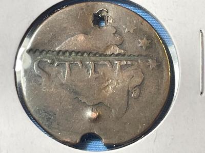 COUNTERSTAMPED/HOLED CIRCULATED CONDITION U.S. LARGE CENT AS PICTURED.