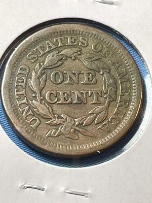 1853 CIRCULATED CONDITION U.S. LARGE CENT AS PICTURED.
