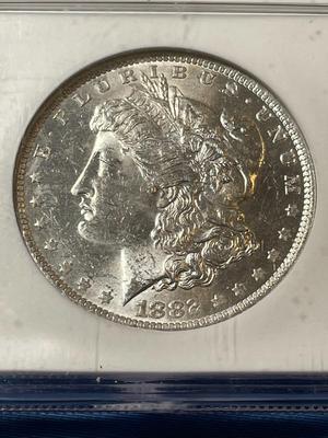 NGC CERTIFIED 1882-O MS61 GRADED MORGAN SILVER DOLLAR AS PICTURED.