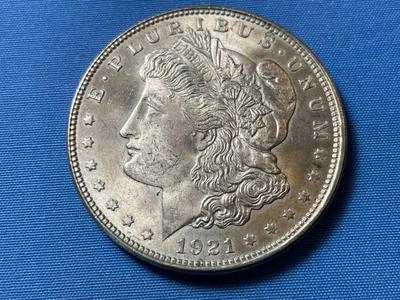 1921-P UNCIRCULATED CONDITION MORGAN SILVER DOLLAR (COIN #25).