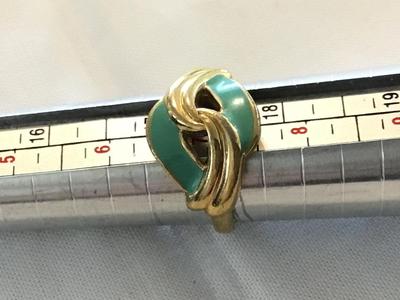 Teal and Gold Tone Ring