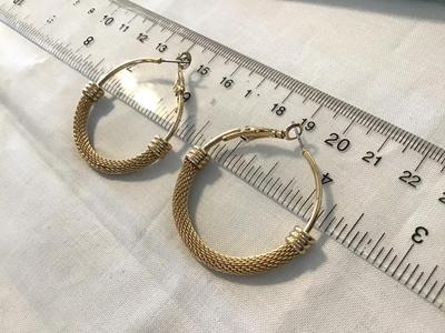 Gold Mesh Hoop Earrings
