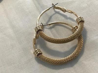 Gold Mesh Hoop Earrings