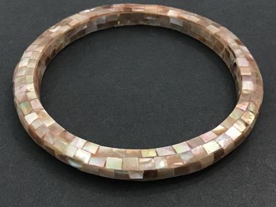 Vintage Inlay Mother of Pearl Mosaic Bangle