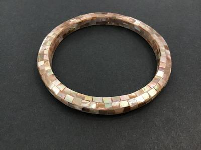 Vintage Inlay Mother of Pearl Mosaic Bangle