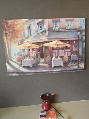 Parisian Café Wall Art & Scentsy Wax Warmer Set
