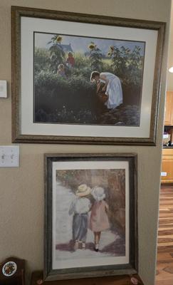 Framed Art Print Pair – Country Childhood Scenes