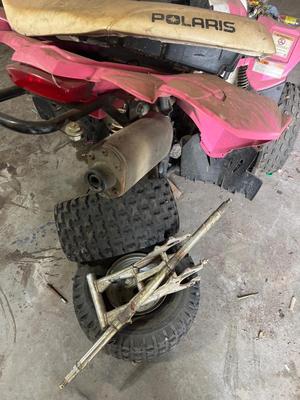 2013 Polaris outlaw 90 has title rear end is out and taken apart